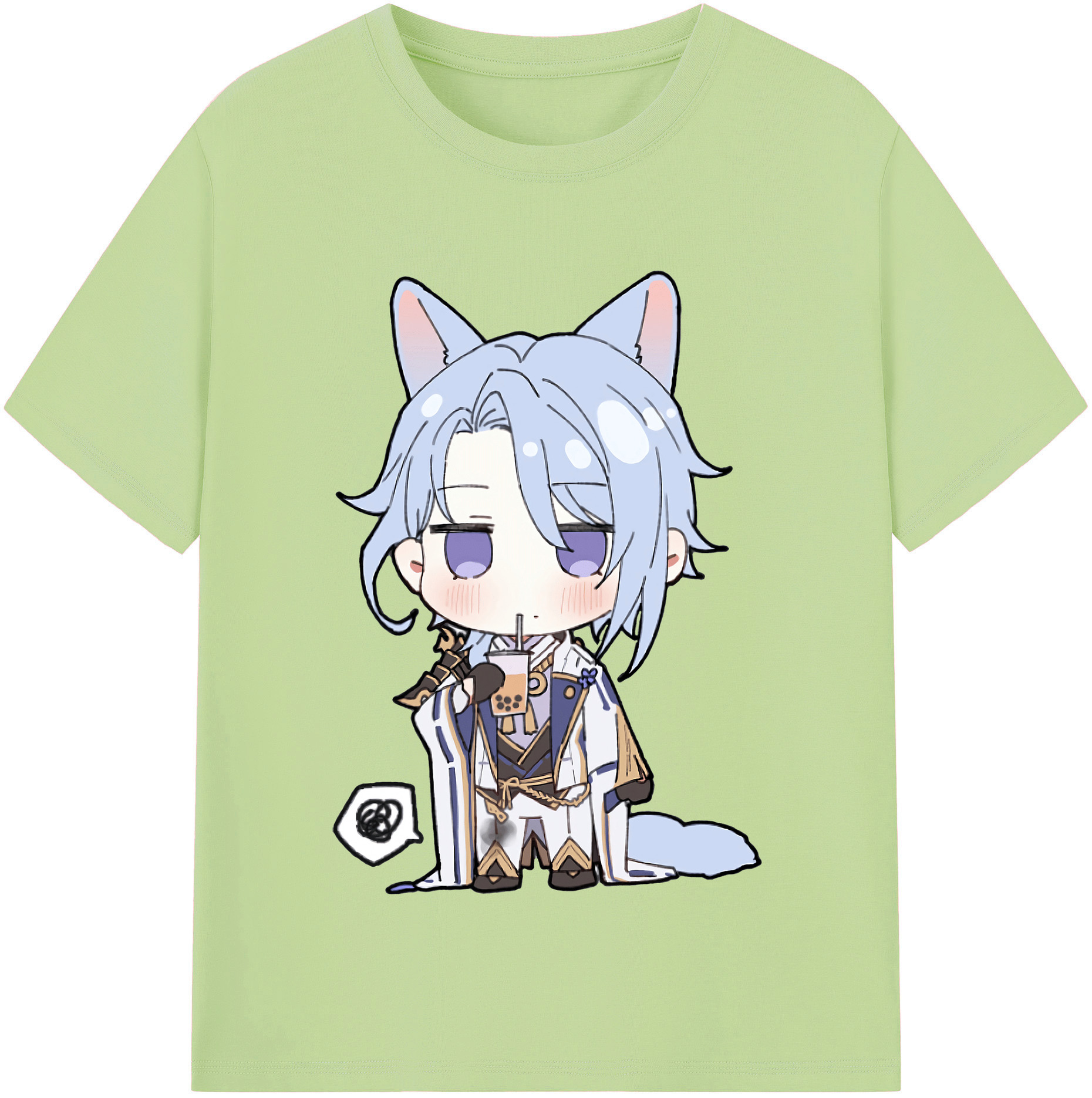 げんし神 神里綾人 かみさとあやと genshin Kamisato Ayato 綿100％半袖Tシャツ（フロントプリント）